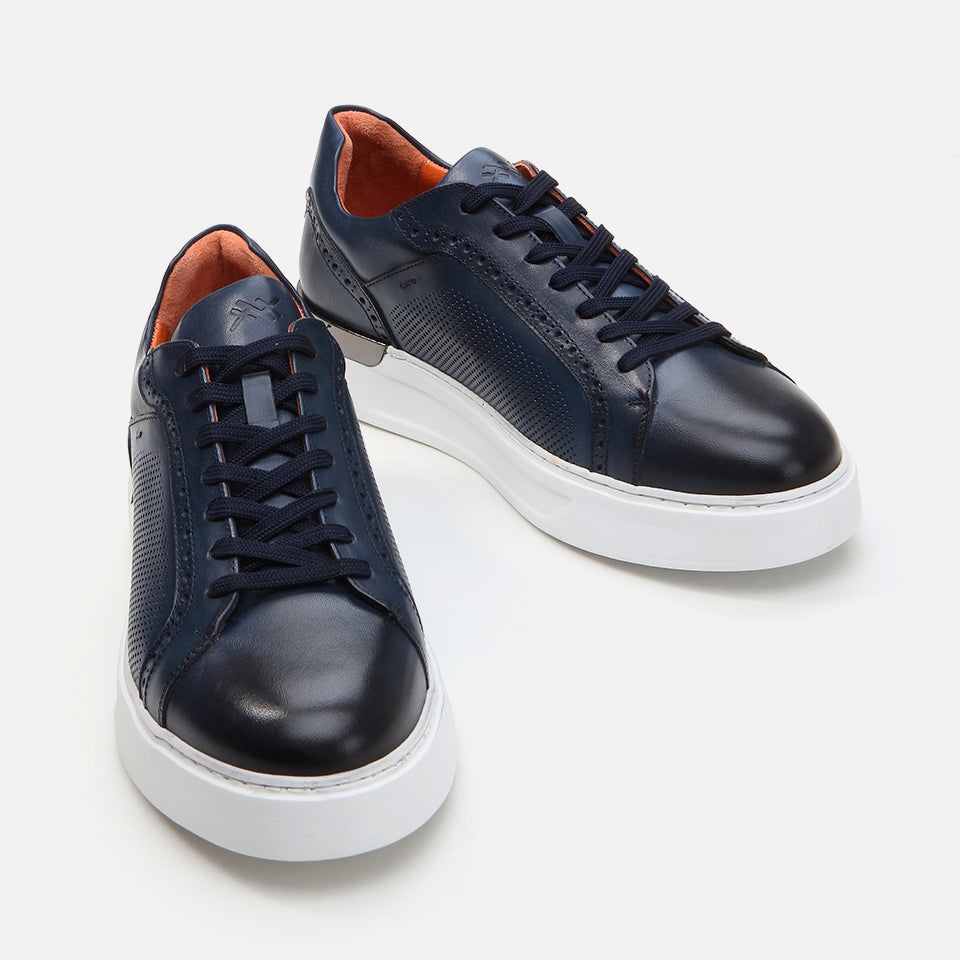 Genuine Leather Navy Men's Casual Shoes