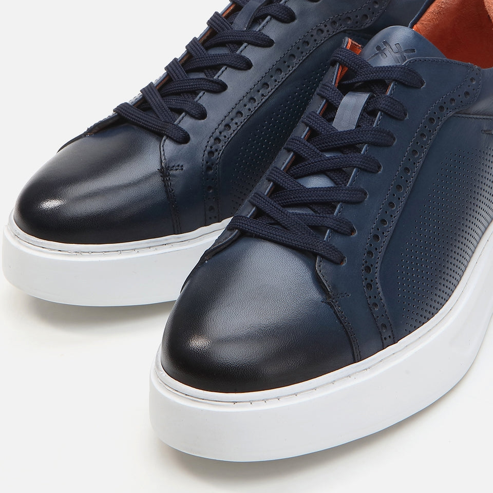 Genuine Leather Navy Men's Casual Shoes