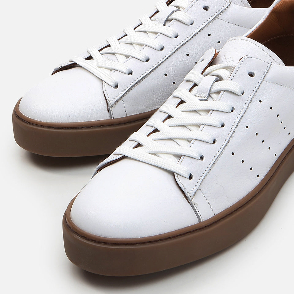 Genuine Leather White Men's Casual Shoes