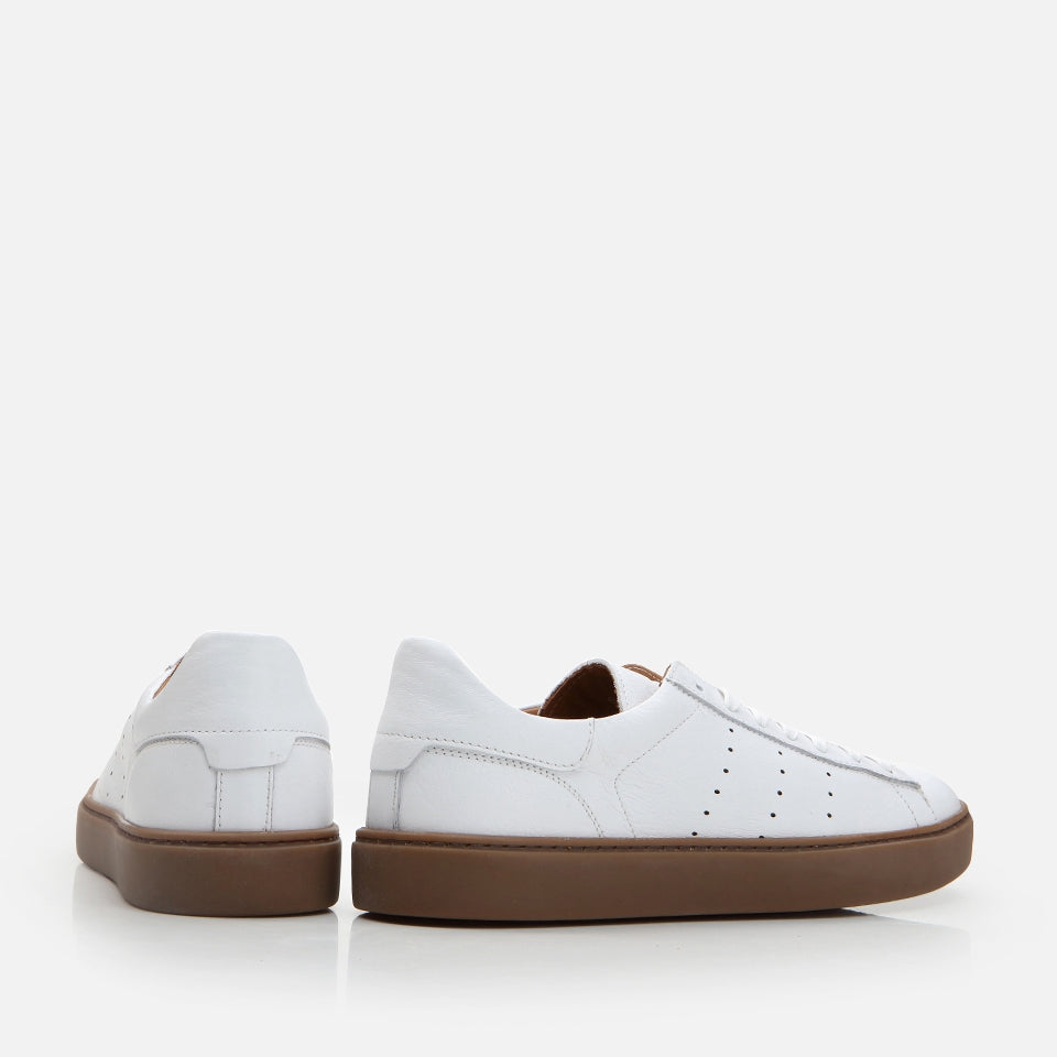 Genuine Leather White Men's Casual Shoes