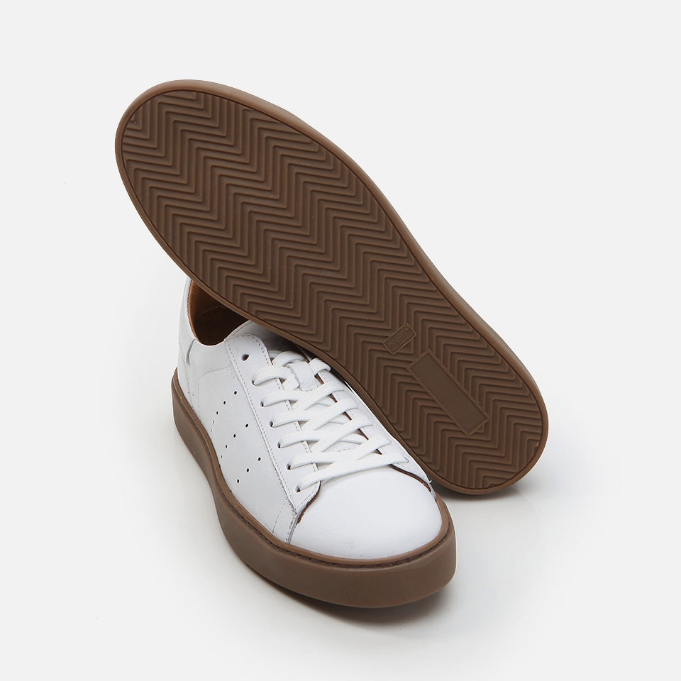 Genuine Leather White Men's Casual Shoes