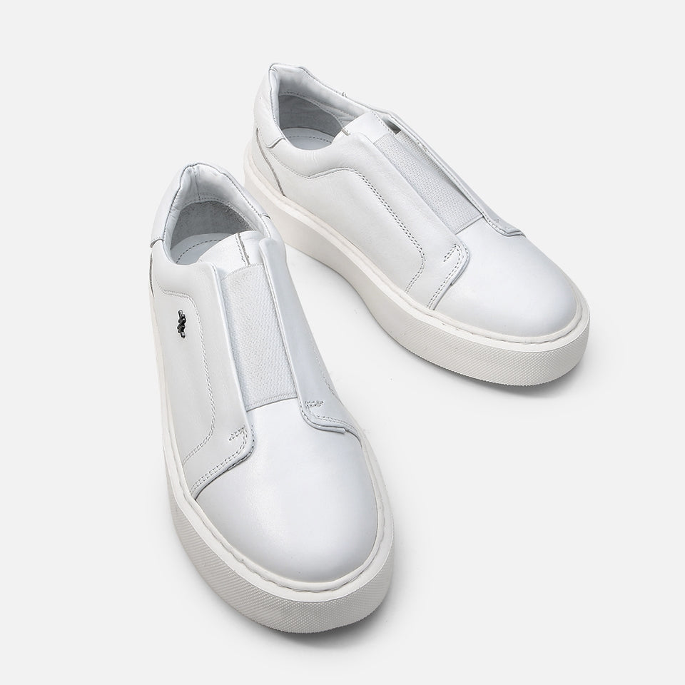 Genuine Leather White Men's Casual Shoes