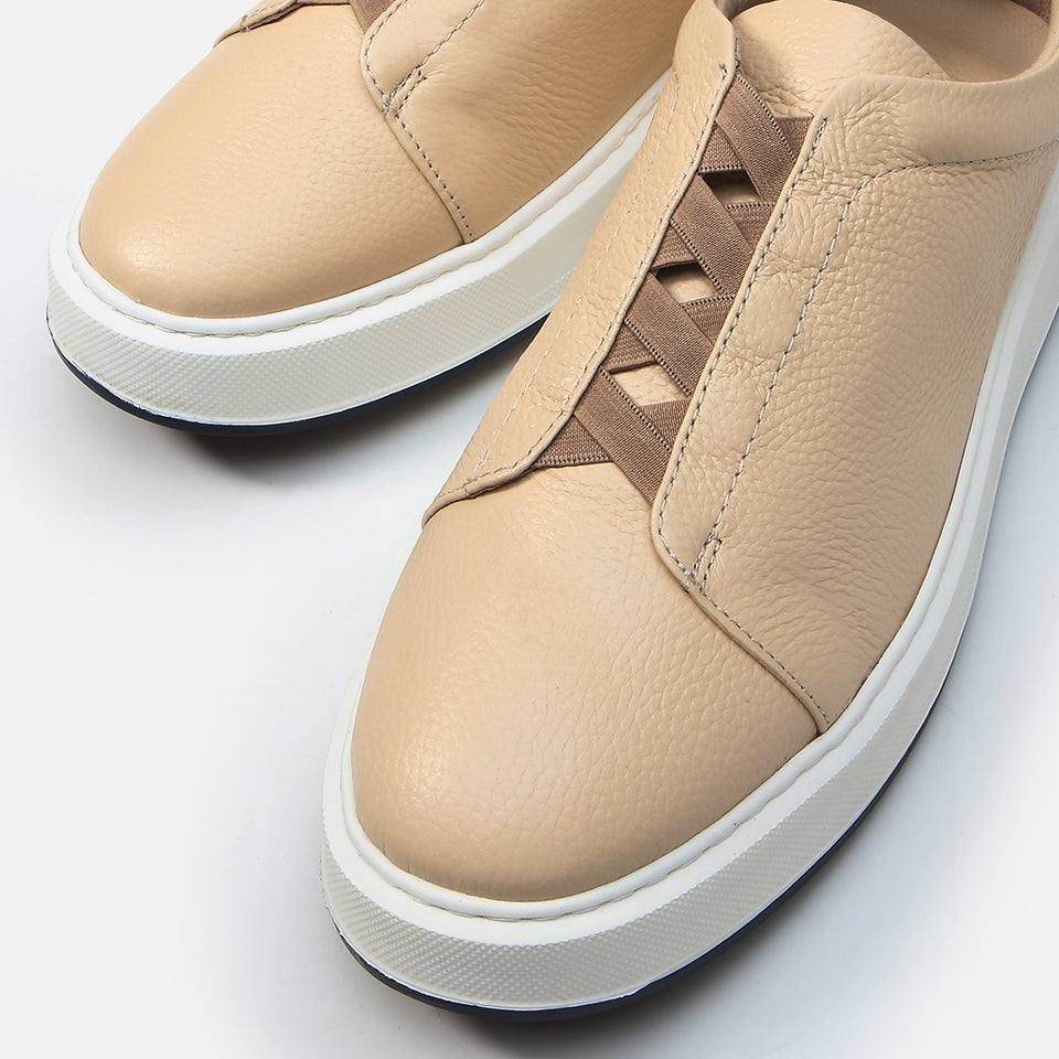 Genuine Leather Beige Men's Casual Shoes