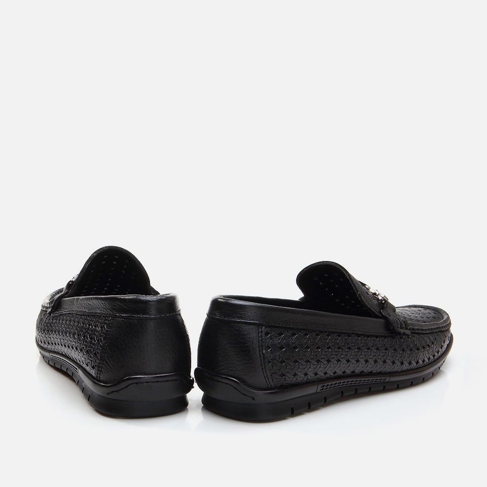 Genuine Leather Black Men's Loafer