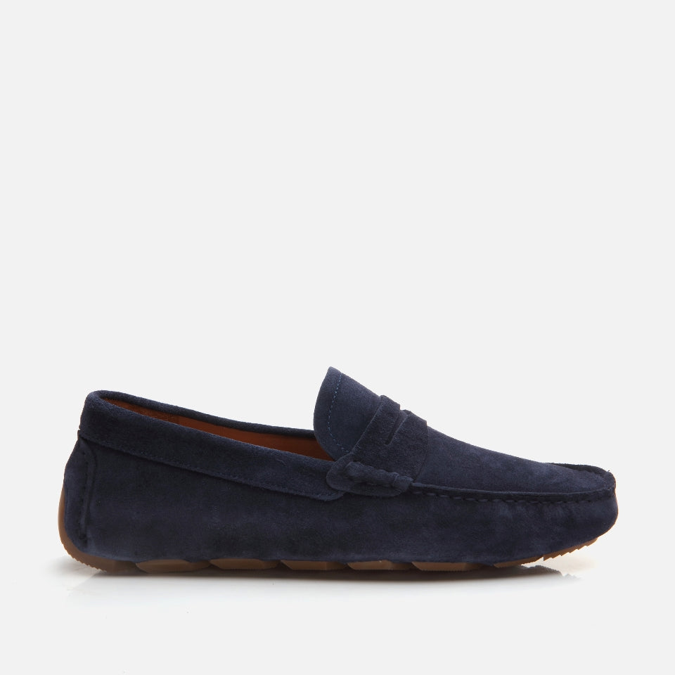 Genuine Leather Navy Blue Men's Loafer