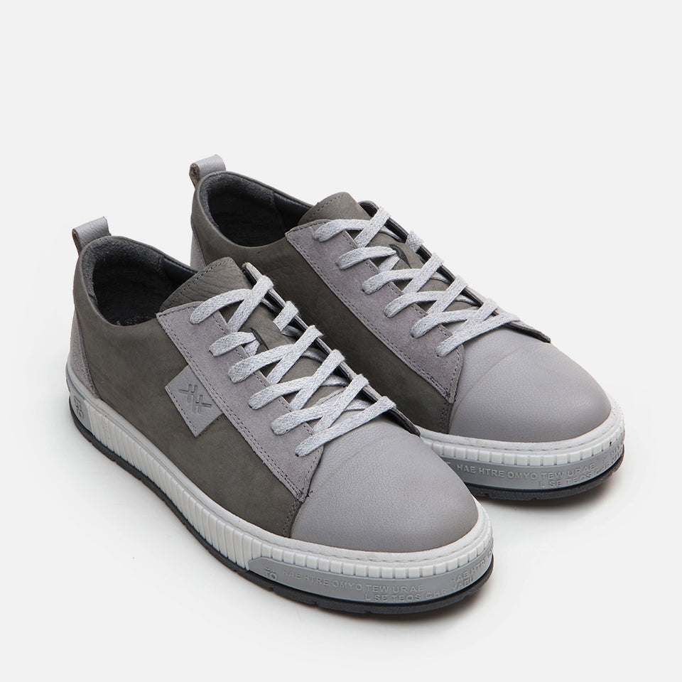 Genuine Leather Gray Men's Casual Shoes