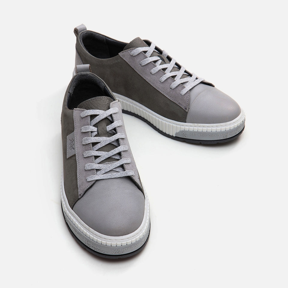 Genuine Leather Gray Men's Casual Shoes