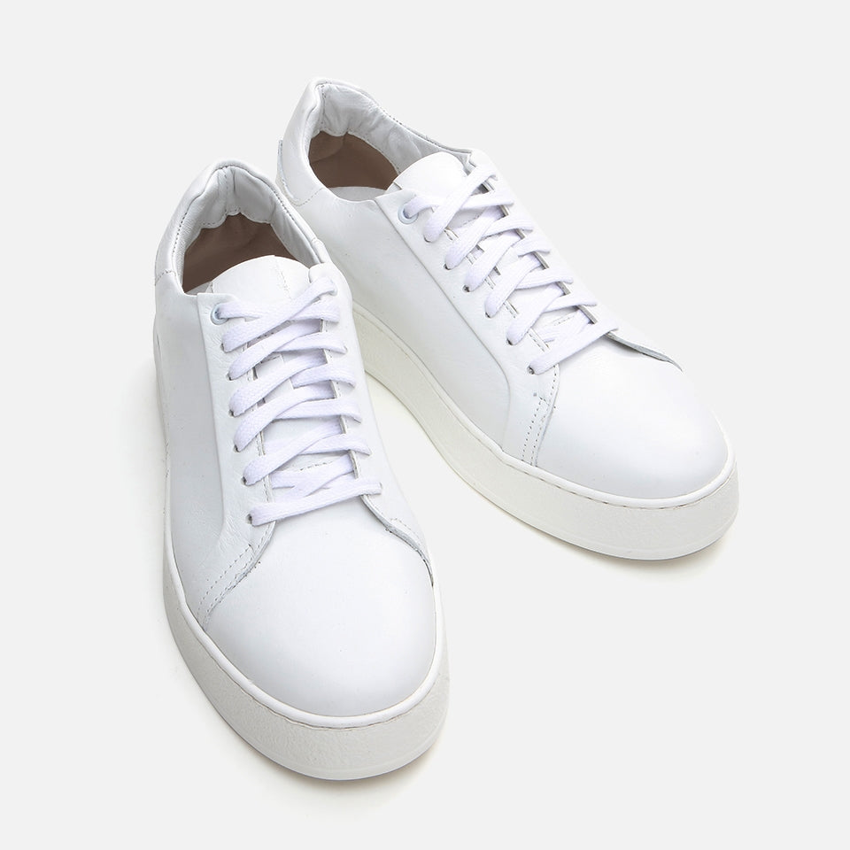 Genuine Leather White Men's Casual Shoes