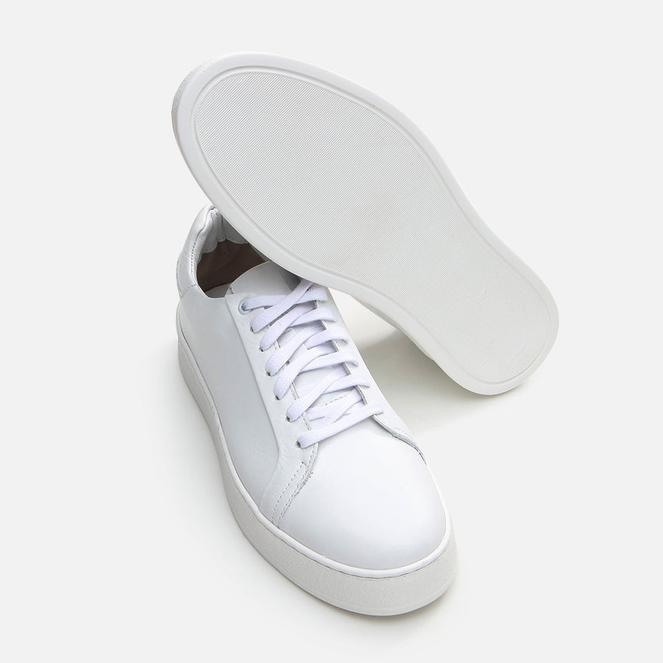 Genuine Leather White Men's Casual Shoes