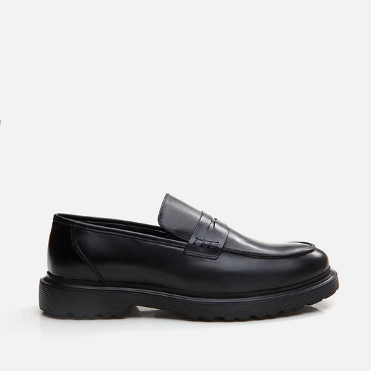 Genuine Leather Black Men's Loafer