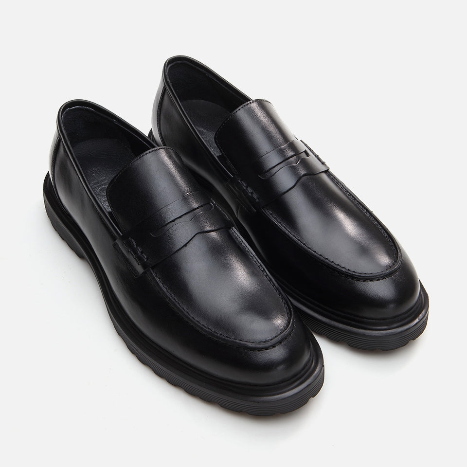 Genuine Leather Black Men's Loafer