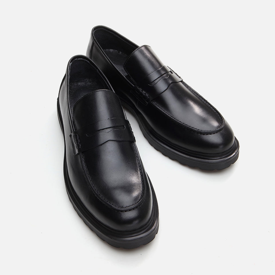 Genuine Leather Black Men's Loafer