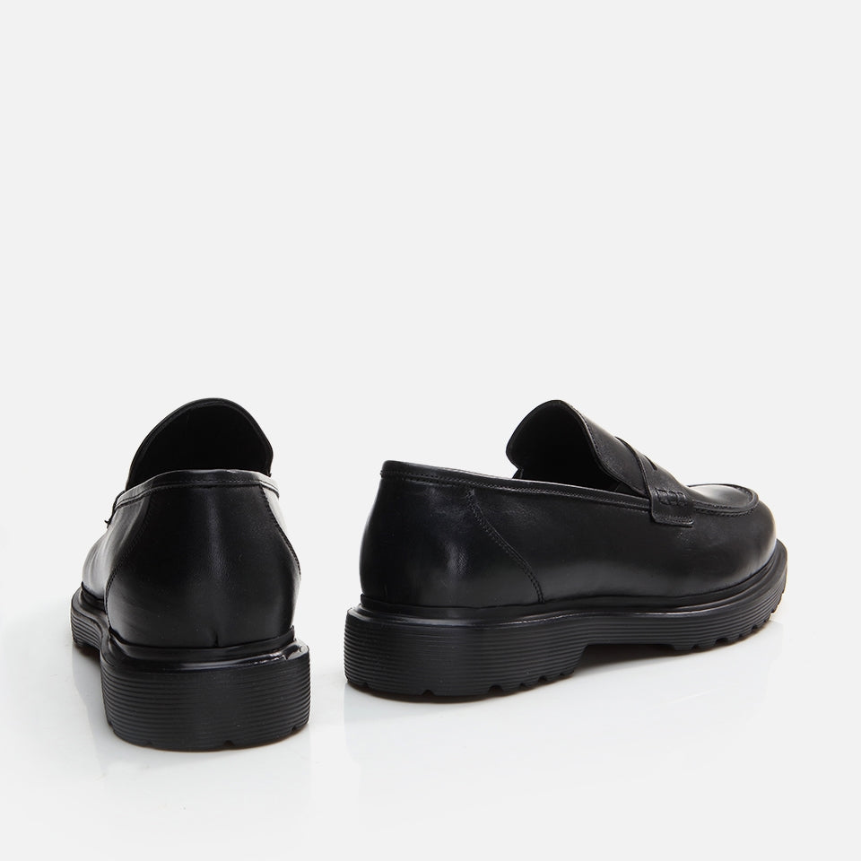 Genuine Leather Black Men's Loafer