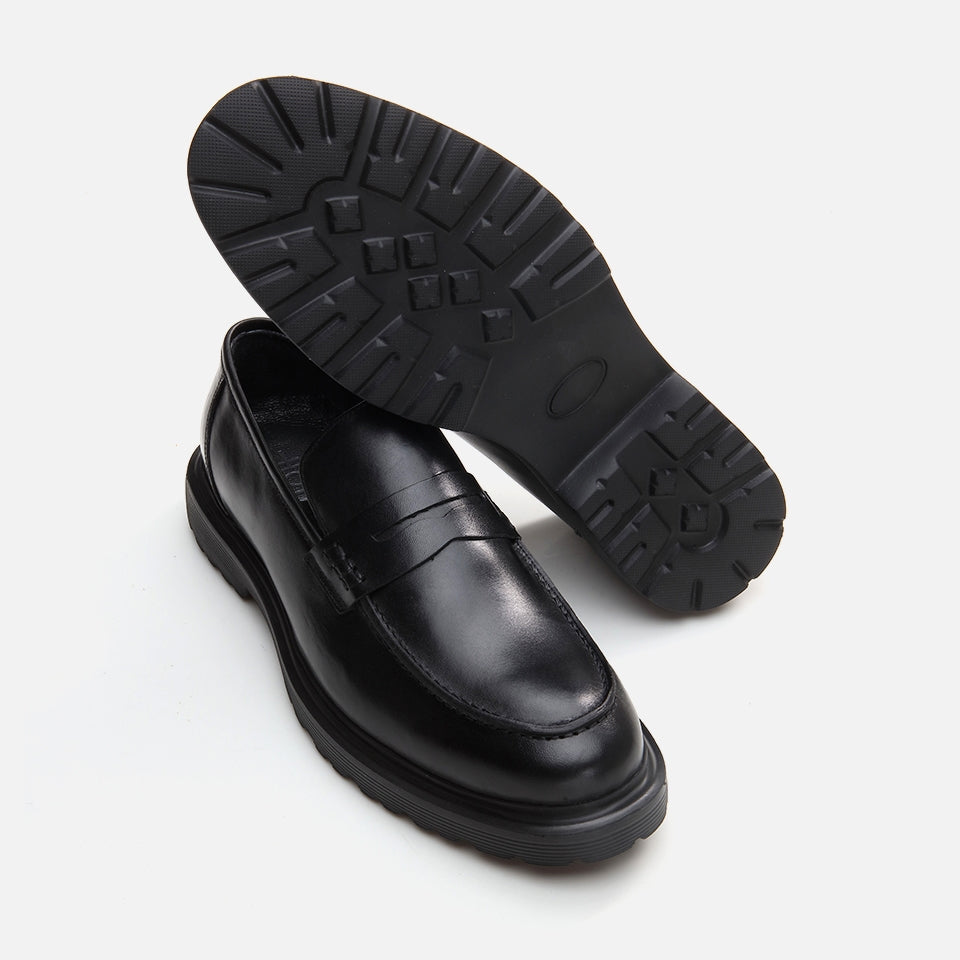 Genuine Leather Black Men's Loafer