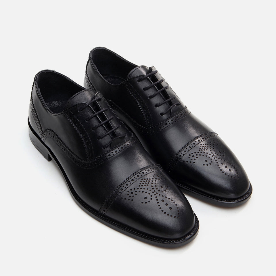 Genuine Leather Black Men's Classic Shoes