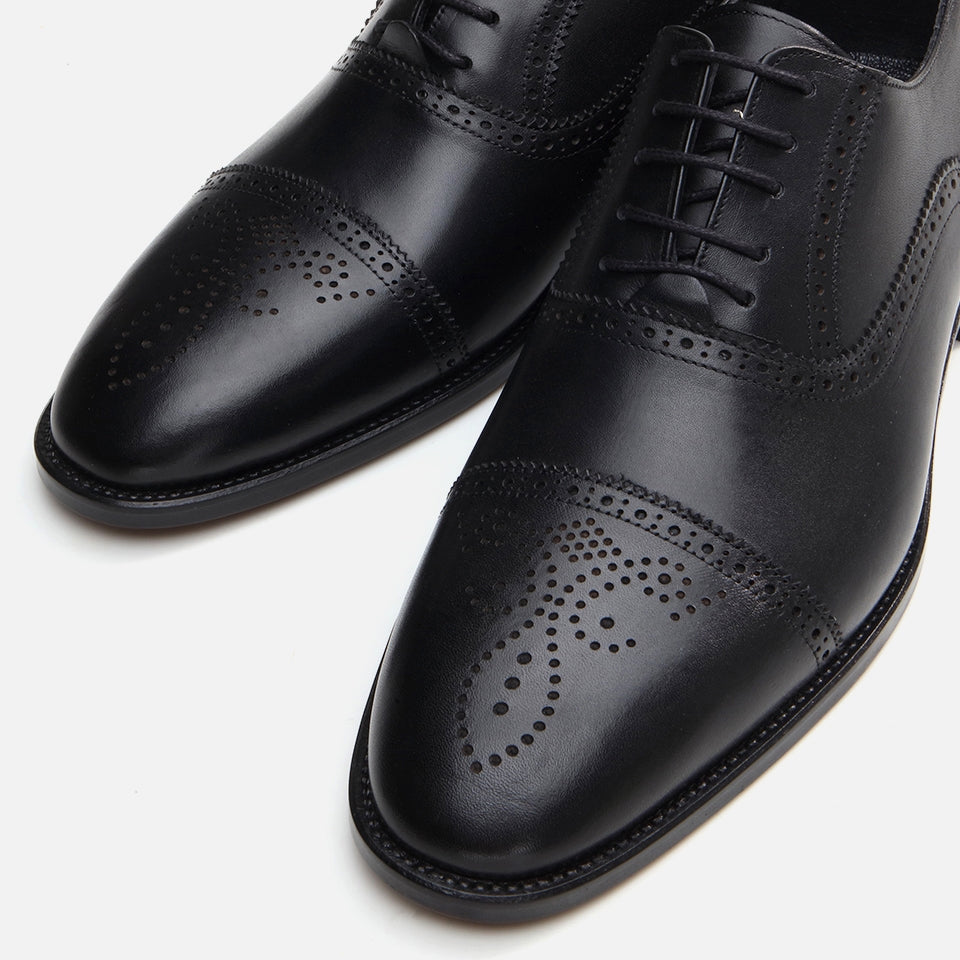 Genuine Leather Black Men's Classic Shoes