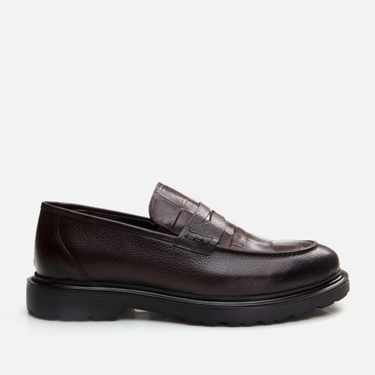 Genuine Leather Brown Men's Loafer