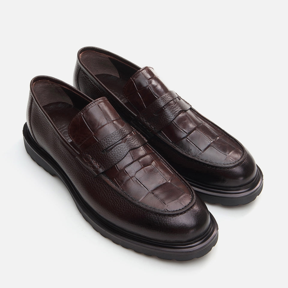 Genuine Leather Brown Men's Loafer