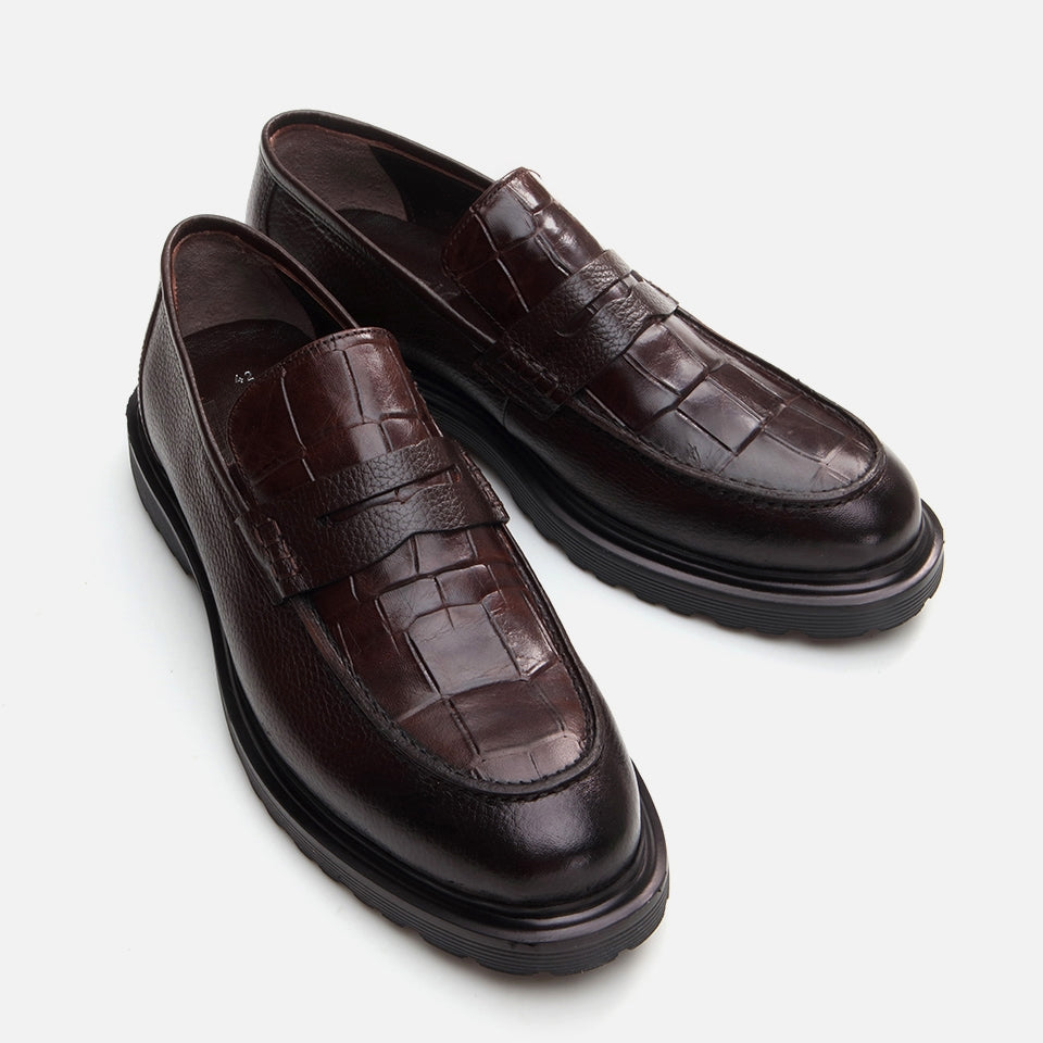 Genuine Leather Brown Men's Loafer