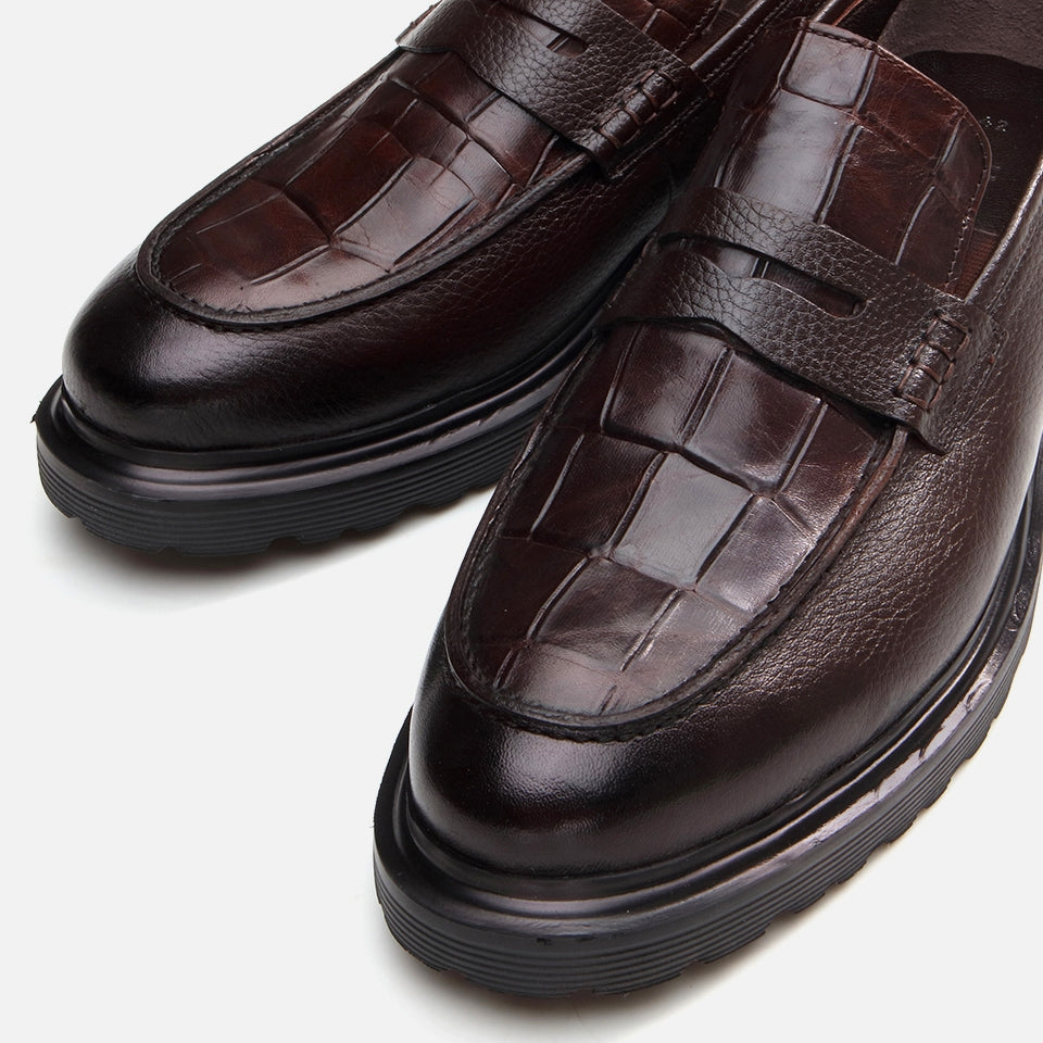 Genuine Leather Brown Men's Loafer