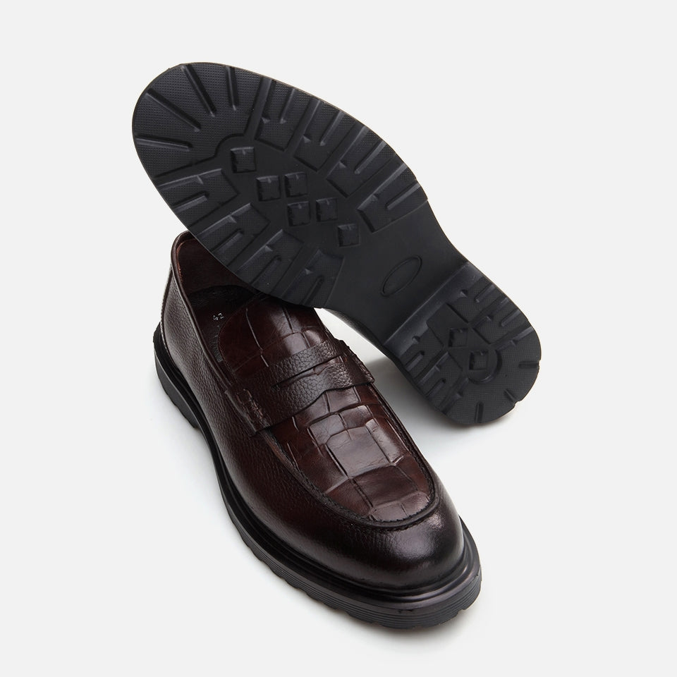 Genuine Leather Brown Men's Loafer