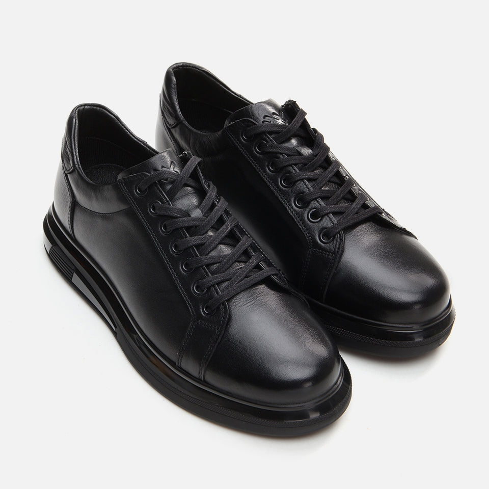 Genuine Leather Black Men's Daily Shoes