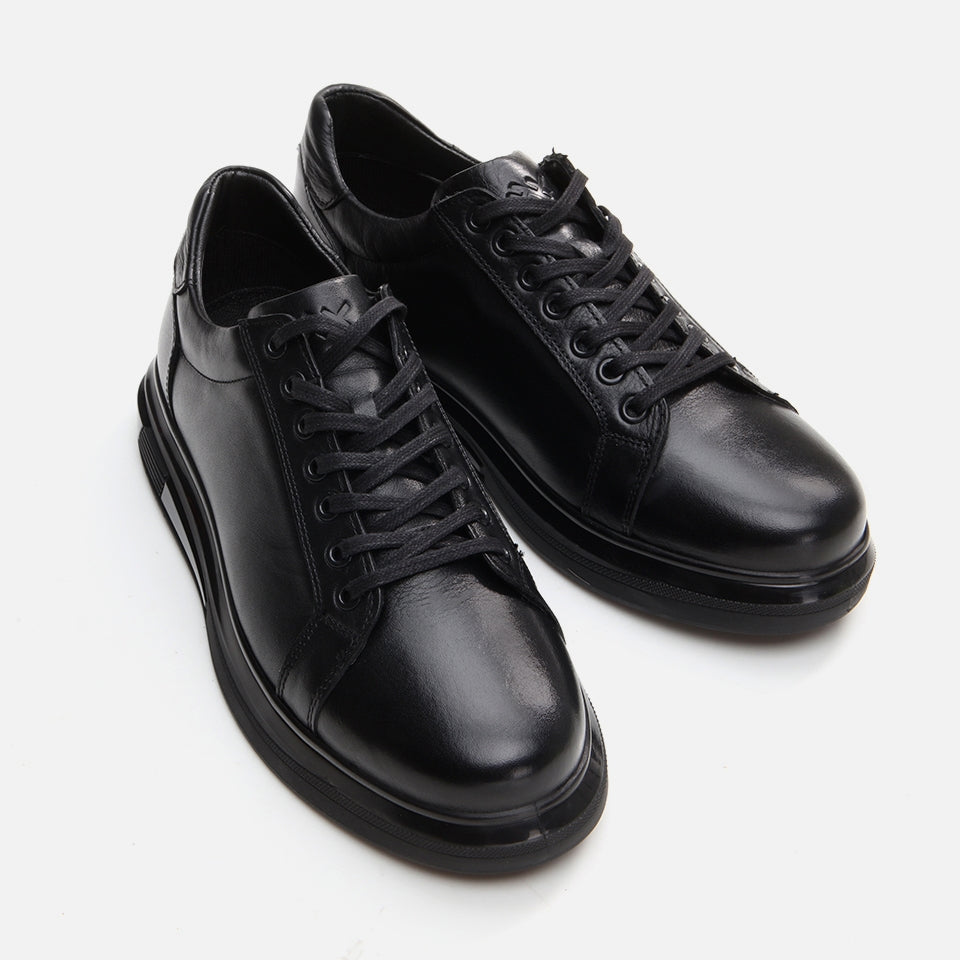 Genuine Leather Black Men's Daily Shoes