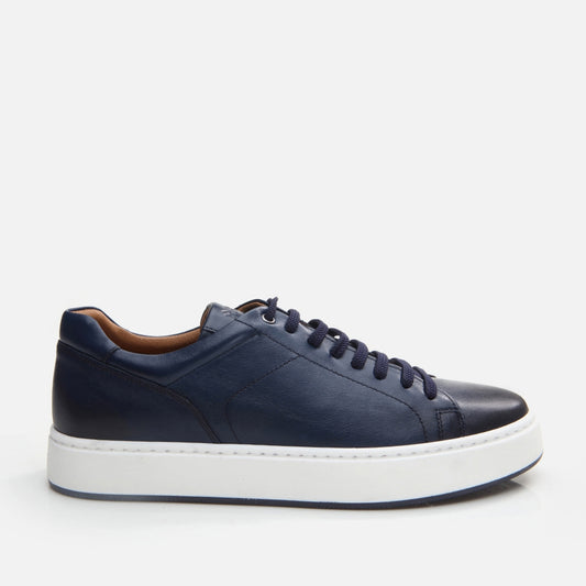 Genuine Leather Navy Blue Men's Casual Shoes