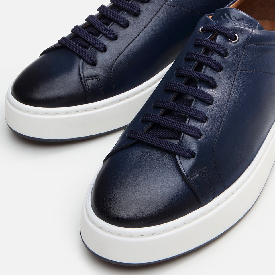 Genuine Leather Navy Blue Men's Casual Shoes