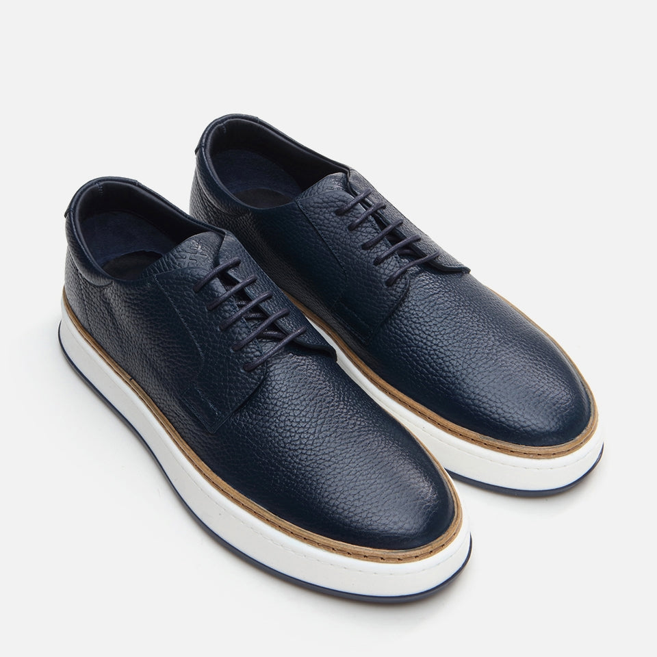 Genuine Leather Navy Men's Casual Shoes