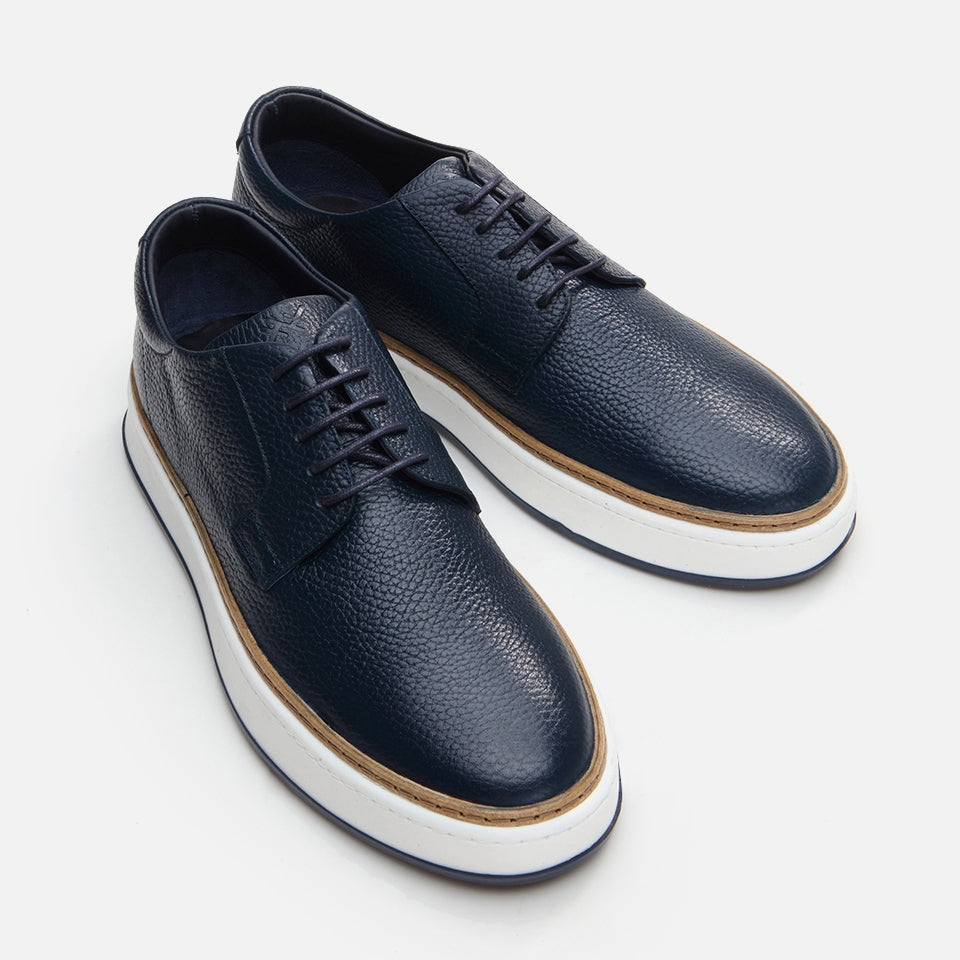 Genuine Leather Navy Men's Casual Shoes