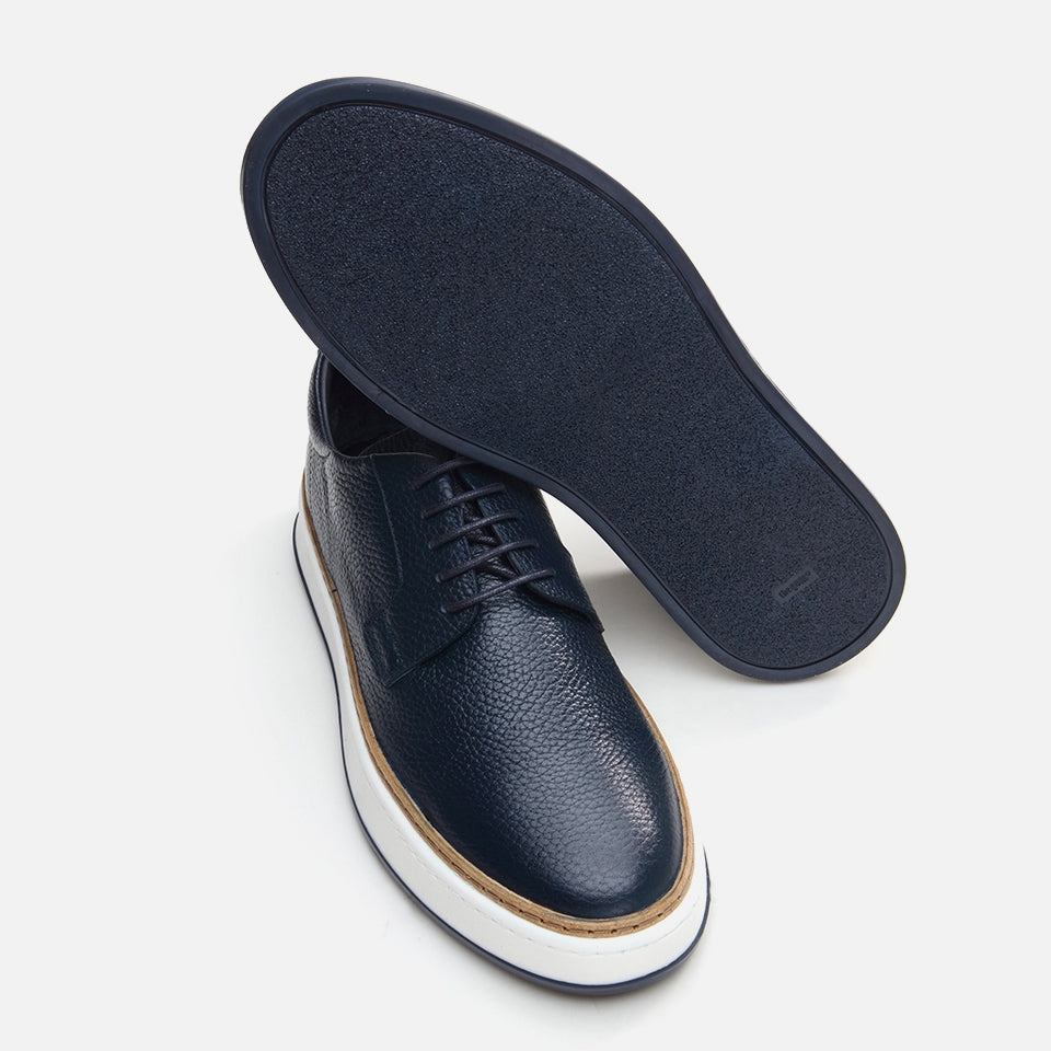 Genuine Leather Navy Men's Casual Shoes