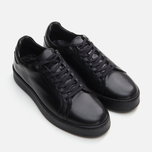 Genuine Leather Black Men's Casual Shoes