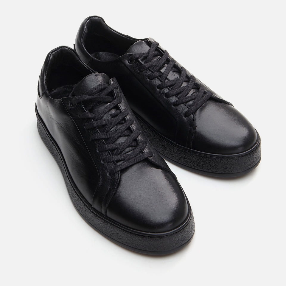 Genuine Leather Black Men's Casual Shoes