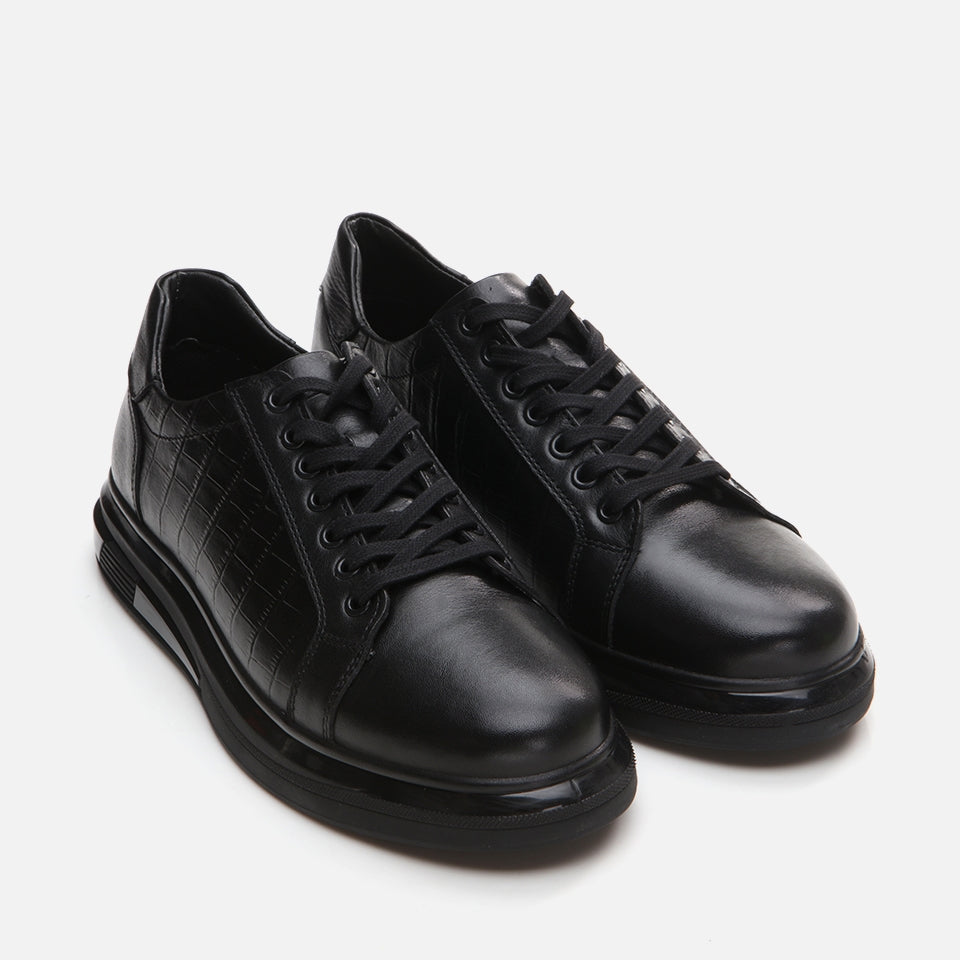 Genuine Leather Black Men's Casual Shoes