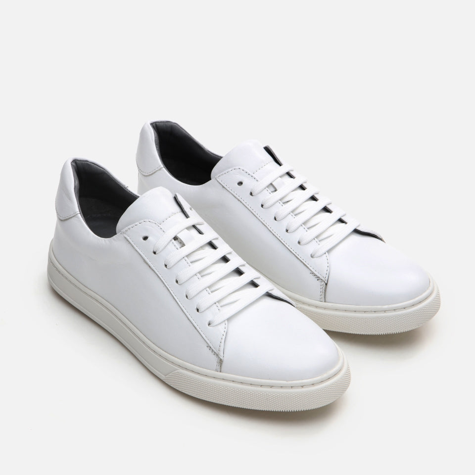 Genuine Leather White Men's Casual Shoes