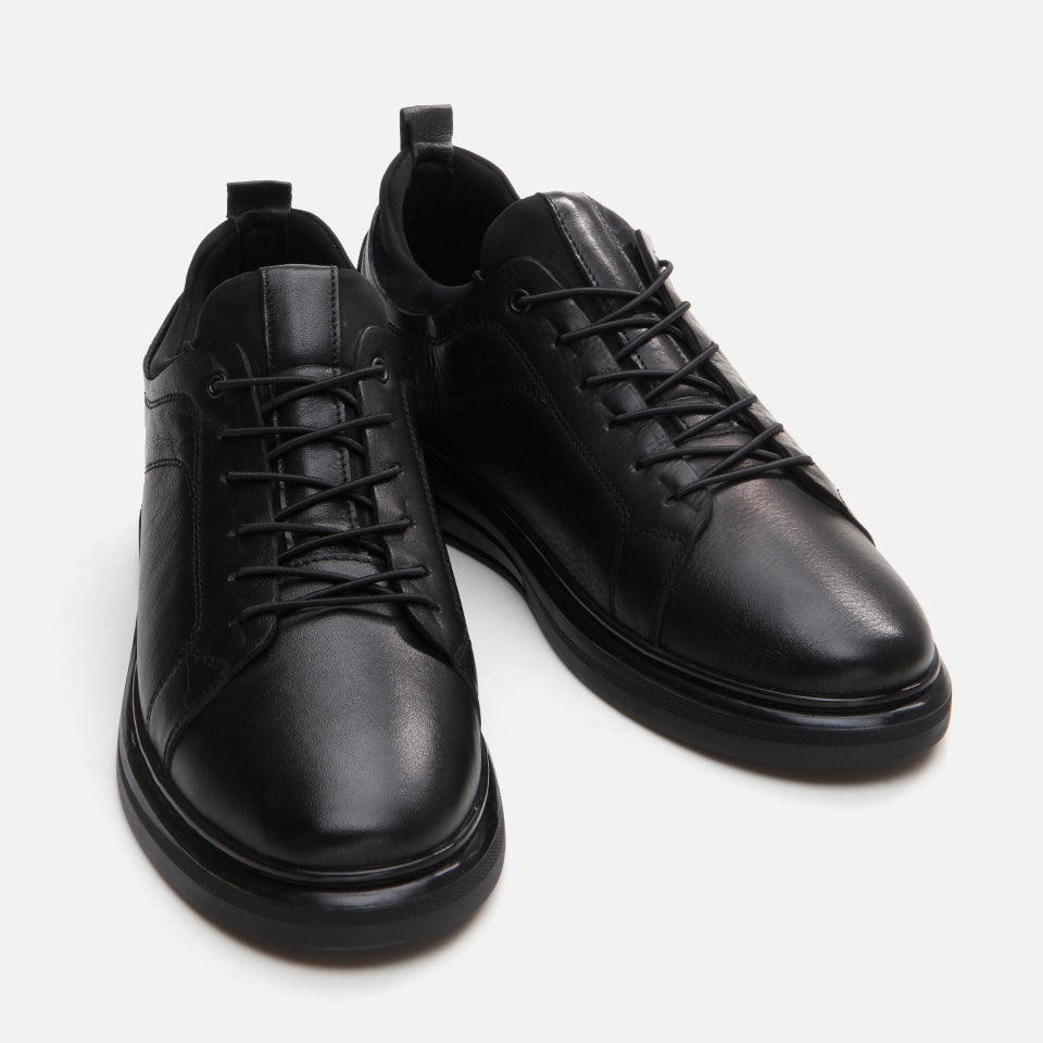 Genuine Leather Black Men's Casual Shoes