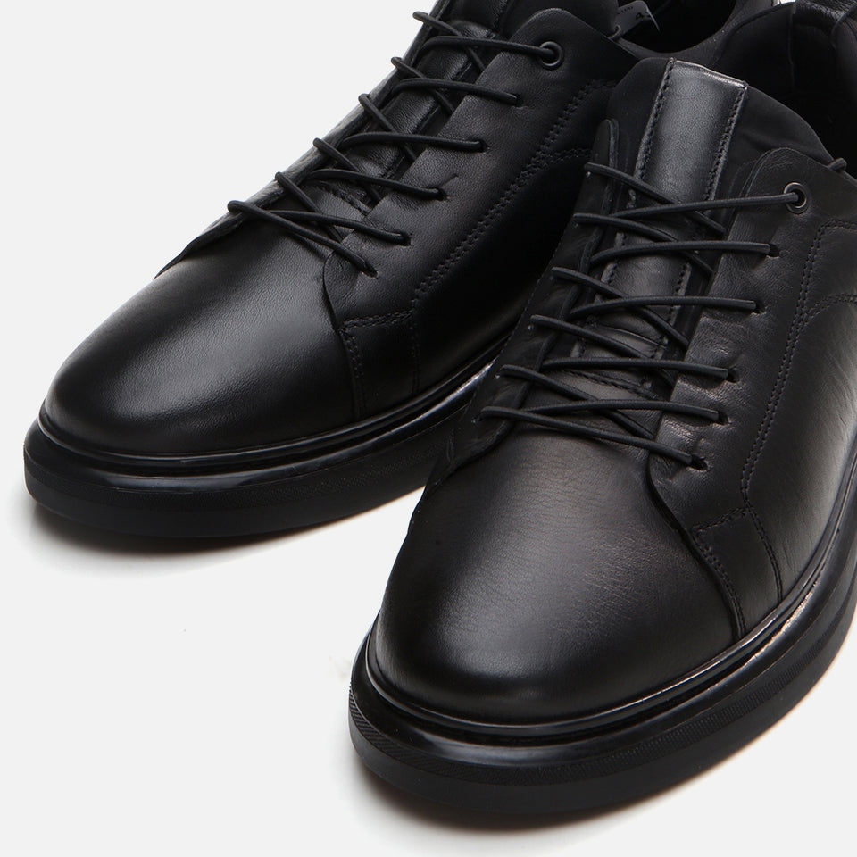 Genuine Leather Black Men's Casual Shoes