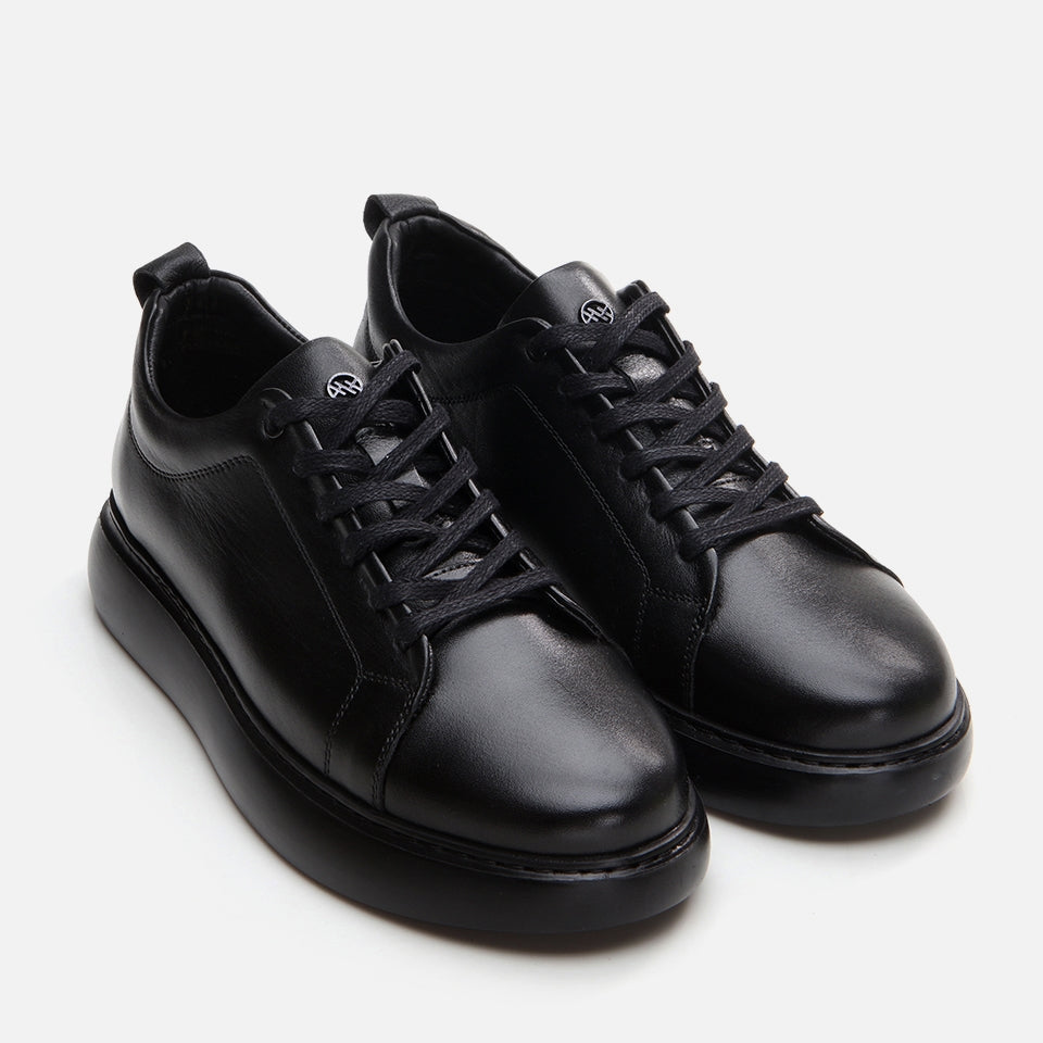 Genuine Leather Black Men's Casual Shoes