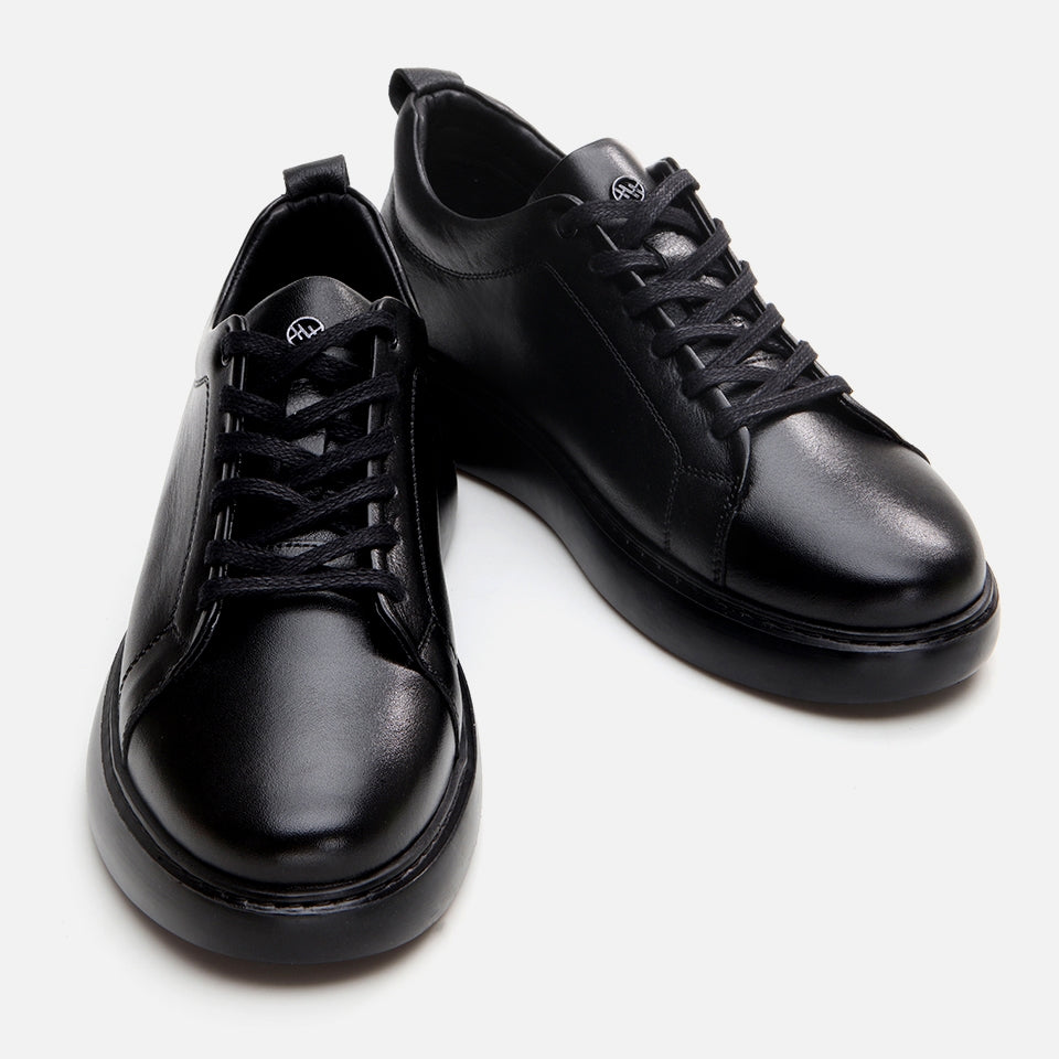 Genuine Leather Black Men's Casual Shoes