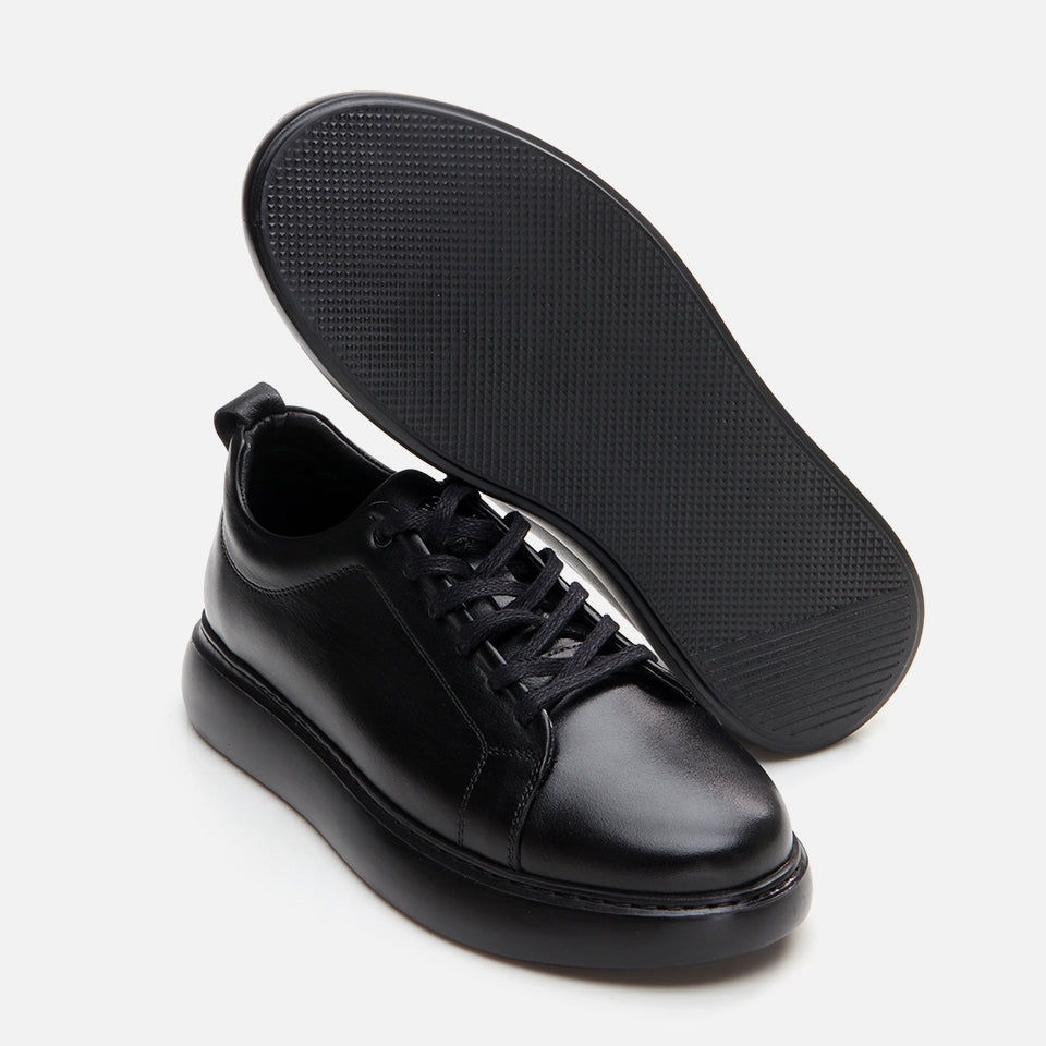 Genuine Leather Black Men's Casual Shoes