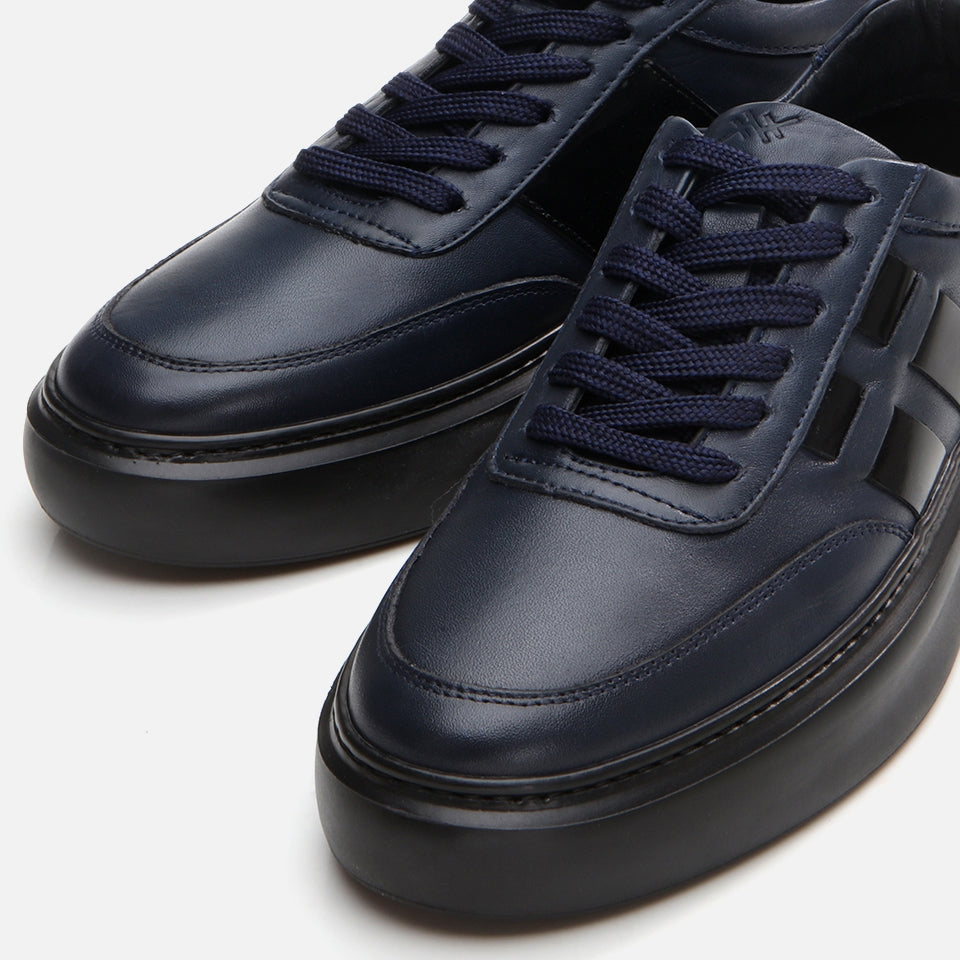 Genuine Leather Navy Blue Men's Casual Shoes